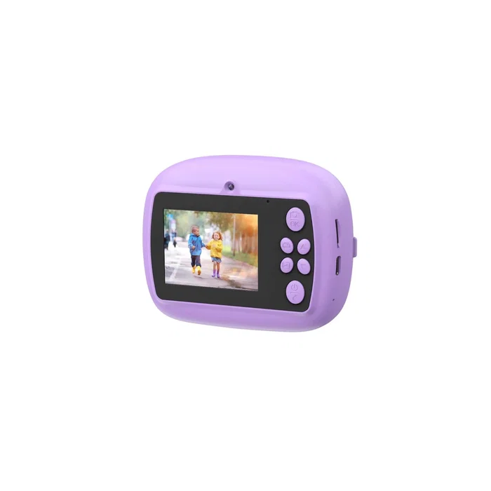 Celly KIDSCAMPRINTVL Cámara Digital Compacta para Niños con Función de Impresión Violeta, 30+ Efectos, Juegos y Reproductor de Música