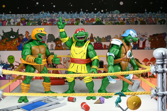 Tortugas Ninja (Archie Comics) Figuras Paquete de 4 Stump Wrestling Turtles 18 cm