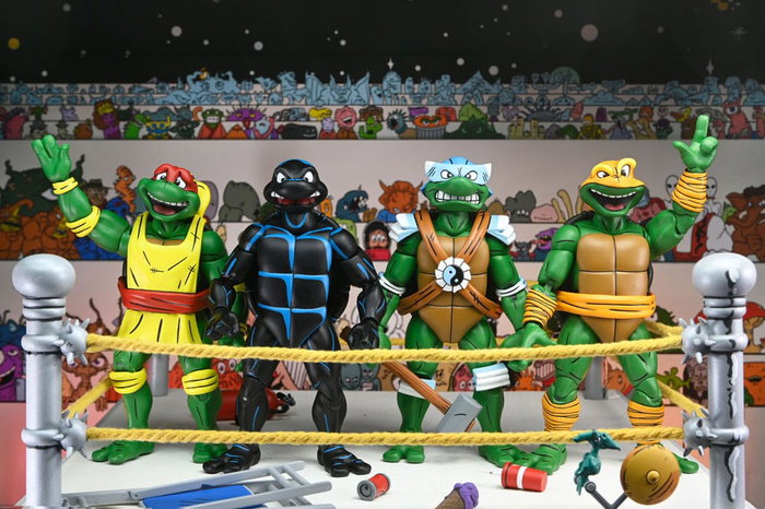 Tortugas Ninja (Archie Comics) Figuras Paquete de 4 Stump Wrestling Turtles 18 cm