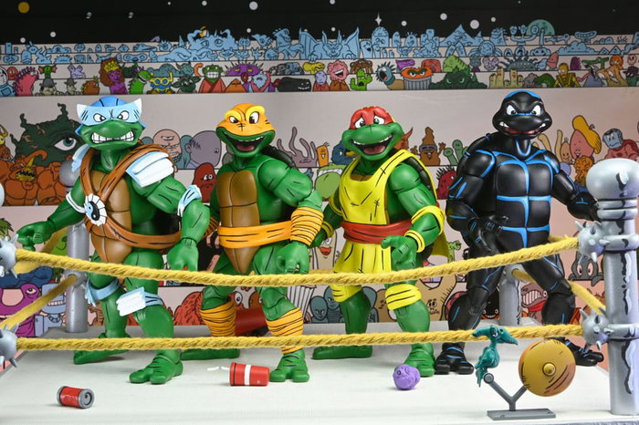 Tortugas Ninja (Archie Comics) Figuras Paquete de 4 Stump Wrestling Turtles 18 cm