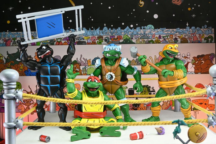 Tortugas Ninja (Archie Comics) Figuras Paquete de 4 Stump Wrestling Turtles 18 cm