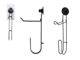 Berilo Portarrollo Metal Negro Mate Doble Ventosa 3x32x15 cm (Set de 12)