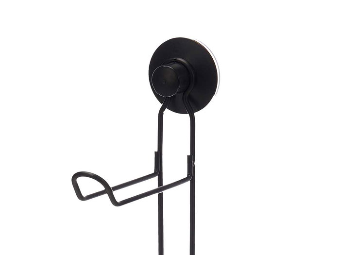 Berilo Portarrollo Metal Negro Mate Doble Ventosa 3x32x15 cm (Set de 12)