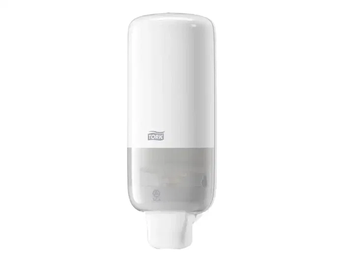 Tork Dispensador de Jabón y Desinfectante S4, Capacidad 1000 ml, Blanco, Dimensiones 305x122x106 mm