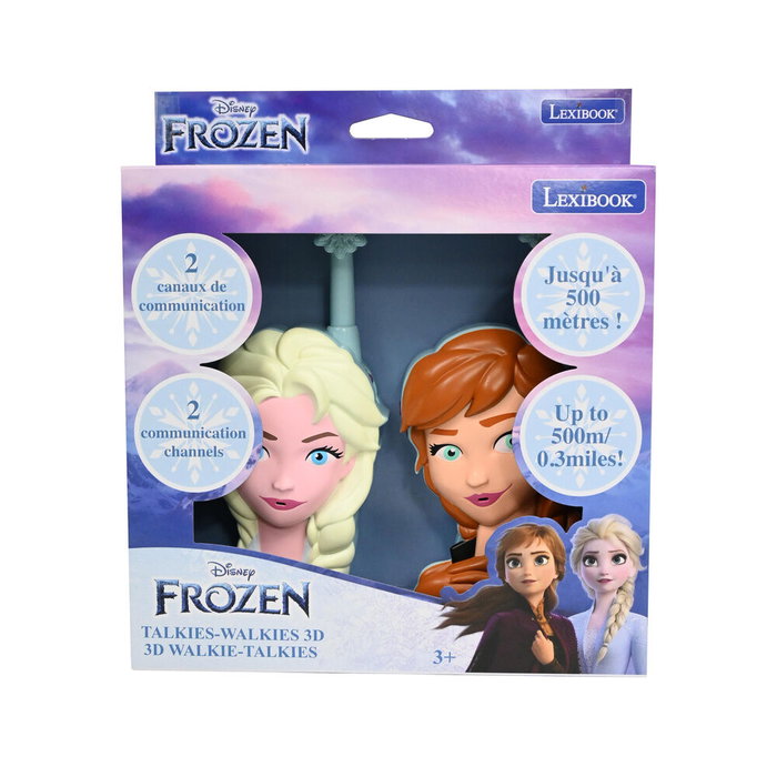 Lexibook Walkie-Talkies 3D Frozen Disney Alcance 500m 2 Canales Clip para Cinturón