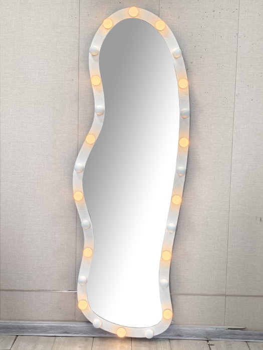 DKD Home Decor Espejo LED Metal 56,5x7,5x168 Bombillas Blanco