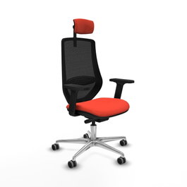 PIQUERAS Y CRESPO Silla de oficina Mardos con mecanismo Sincro/Traslack, Naranja oscuro y Negro