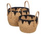 Giftdecor Set 2 Maceteros Filo Negro Natural y Negro 30x32x30 cm Esparto y Algodón (Set de 4)