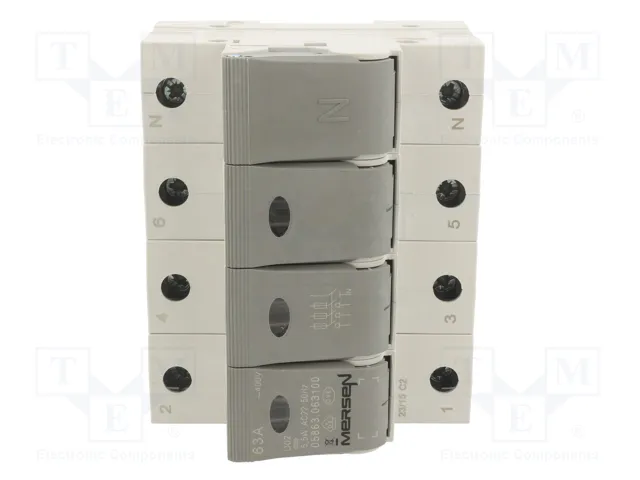 MERSEN Interruptor de fusible D02 63A 400V para raíl DIN MERSEN Interruptor de fusible D02 63A 400V para raíl DIN
