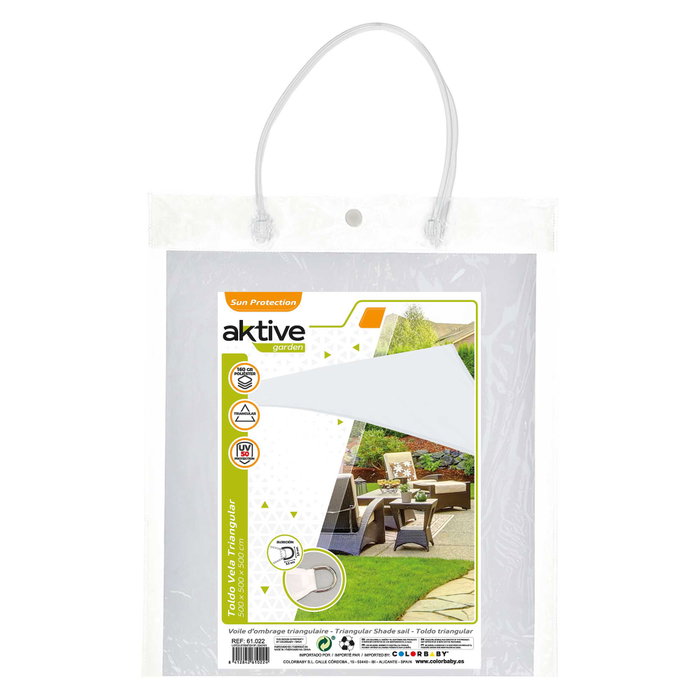 Aktive Garden Toldo Sombreo Triangular Blanco 500x500x500 cm