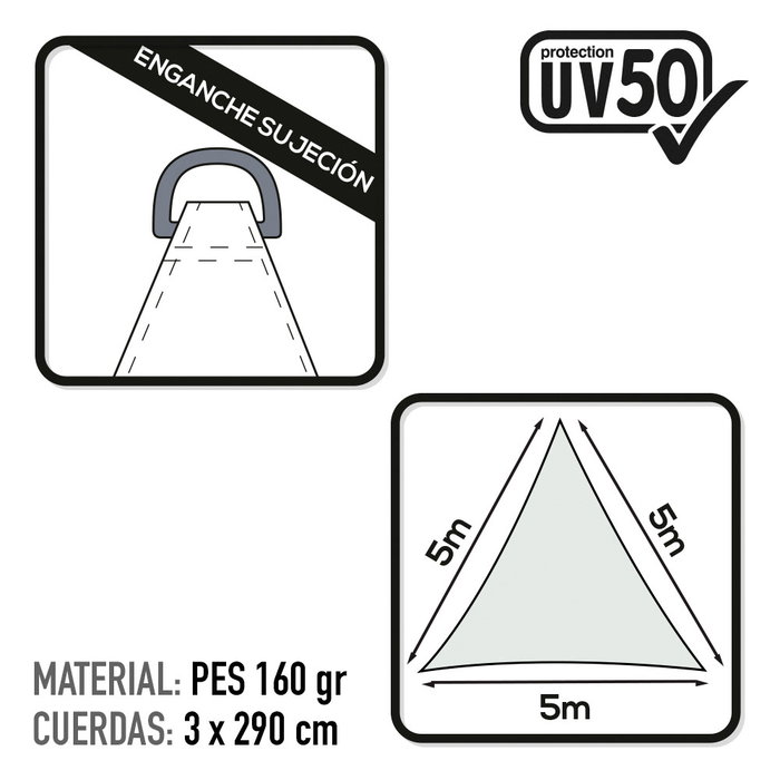 Aktive Garden Toldo Sombreo Triangular Blanco 500x500x500 cm
