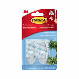 3M Command Gancho Mediano Transparente