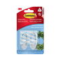 3M Command Gancho Mediano Transparente 17091clr - 2 Ud. + 4 Tiras, 25 x 60 x 25 mm, 900 g Máx.