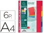 Exacompta Separadores de 6 Posiciones A4 Colores Vivos