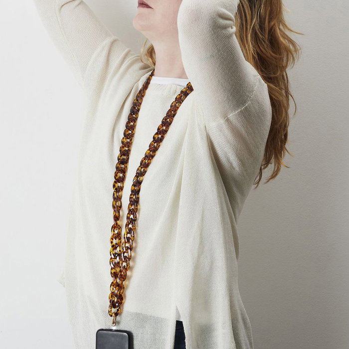 Be Mix Correa Bandolera Móvil Eslabón Pour Elle - Negro, Concha, Leopardo, Golosina - Cadena Grande Desmontable 120cm