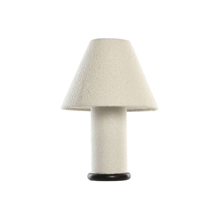DKD Home Decor Lámpara de Sobremesa Metal y Poliéster Bucle Blanco y Negro