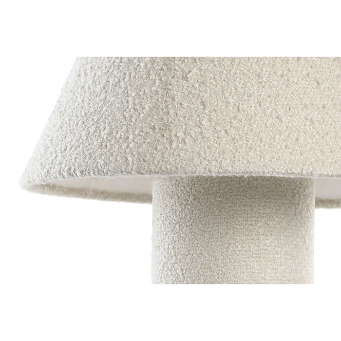 DKD Home Decor Lámpara de Sobremesa Metal y Poliéster Bucle Blanco y Negro