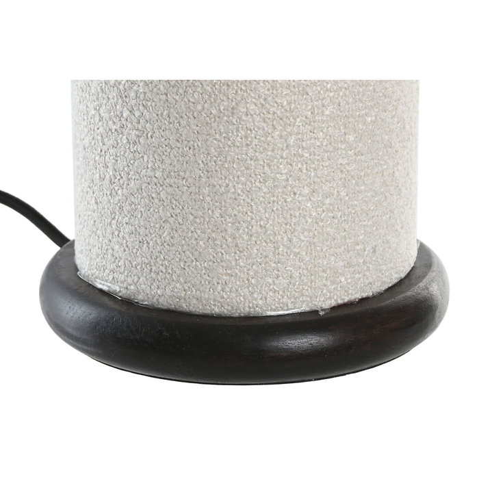 DKD Home Decor Lámpara de Sobremesa Metal y Poliéster Bucle Blanco y Negro