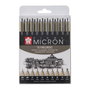Sakura Pigma Micron Estuche de 10 puntafinas negros