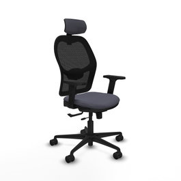 PIQUERAS Y CRESPO Silla de oficina Jorquera Sincro/Traslack Gris oscuro y Negro