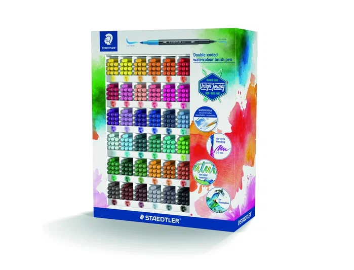 STAEDTLER Expositor de 360 Rotuladores Doble Punta Pincel y Rotulador Surtidos