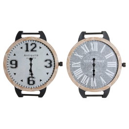 DKD Home Decor Reloj de Pared Metal y Cristal 65x7x74 cm Pack de 2 Surtido