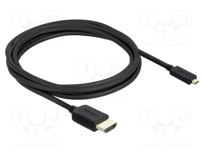 DeLOCK Cable HDMI de Alta Velocidad de HDMI Estándar a Micro HDMI de 3 m, 8K 60 Hz, Negro