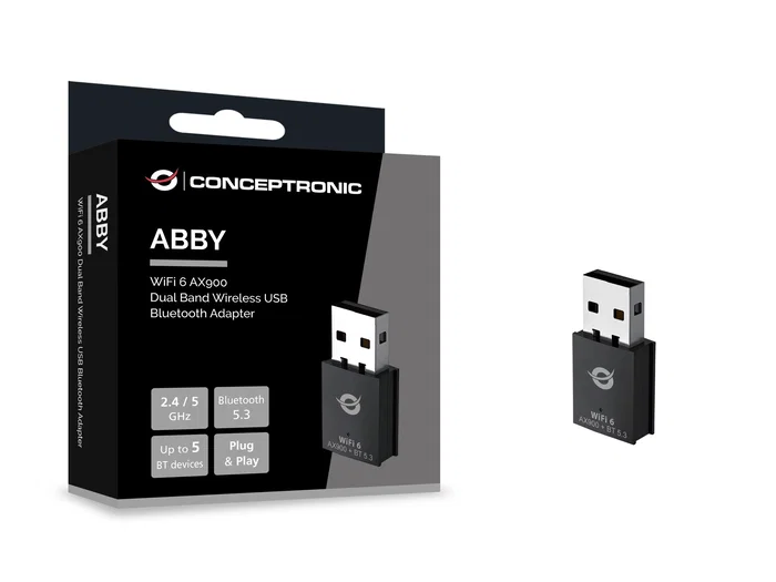 Conceptronic ABBY26B WiFi 6 AX900 Dual Band USB y Bluetooth