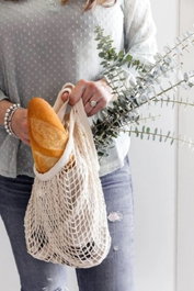 Aberto Design Bolsa de Red File Small, Natural Beige, 100% Algodón, 36x45 cm