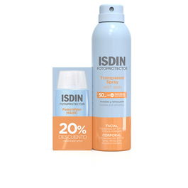 ISDIN Fotoprotector Facial y Cuerpo SPF50, Estuche 2 Piezas con Ginger Cell Protect y Tecnología Wet Skin, para Todo Tipo de Piel, 50 ml + 250 ml
