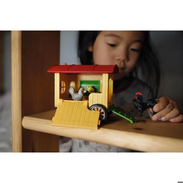 Schleich 42572 Figura Gallinero Móvil Farm World - Juguete de Colección para Niños a Partir de 5 Años