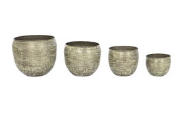 DKD Home Decor Macetero Mundra Verde 39x39x33 cm Set de 4 Hecho a mano