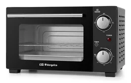 Orbegozo HO 985 Horno Tostador Eléctrico de Sobremesa, 10 Litros, 800 W, Negro, con Temporizador 30 Min y Ventana de Observación