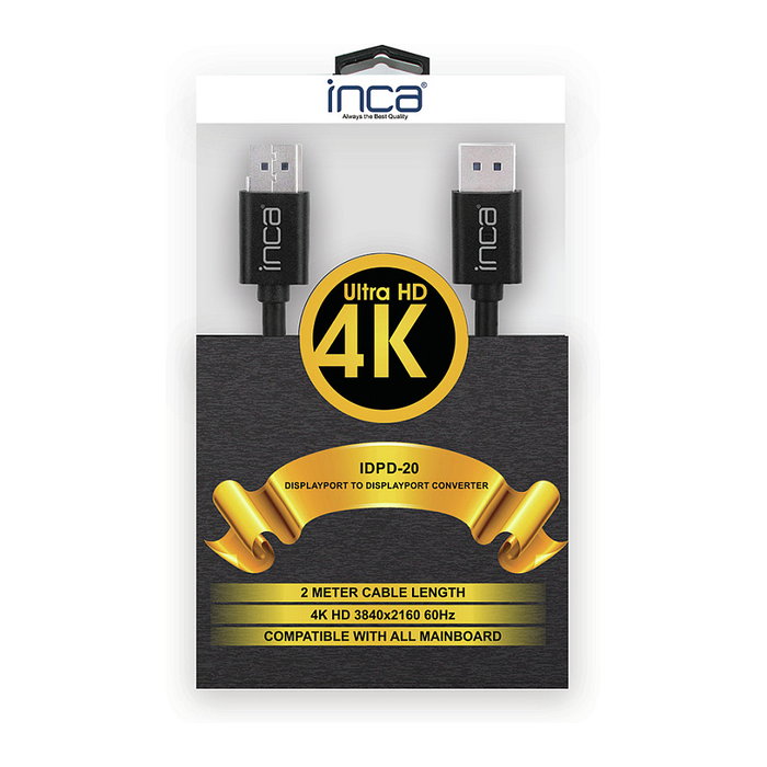 INCA IDPD-20 Cable DisplayPort a DisplayPort 2m 4K 60Hz Negro