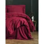 Juego de cama 1 funda nórdica 220x240 cm + 2 fundas de almohada 60x60 cm 100% algodón satén Rojo