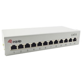 EQUIP Patch Panel Desktop 12 Puertos RJ45 Cat6 FTP ISO/IEC Color Gris Claro