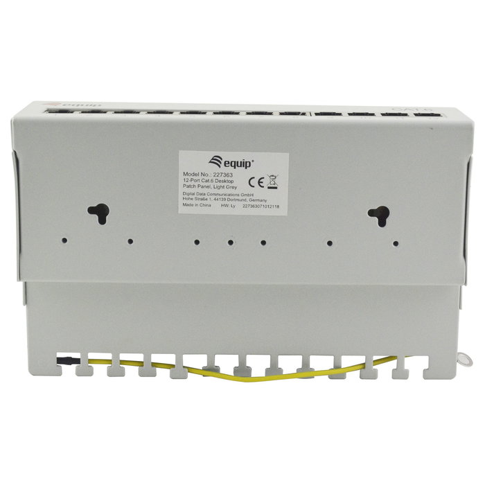 EQUIP 227363 Patch Panel RJ45 Cat6 FTP 12 Puertos Gigabit Ethernet 1U, Blanco - Certificado RoHS