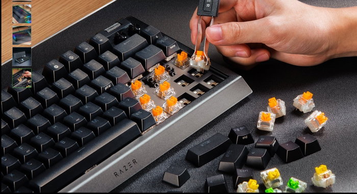 Razer BlackWidow V4 75% con interruptores Razer Orange táctiles, Negro