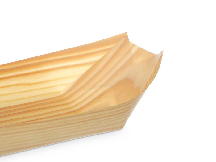 Kinvara Set 12 Bandejas Ovaladas Madera Medidas 12 x 25.5 x 8.5 cm con Pieza 21.5 x 11 x 2.5 cm (Set de 12)