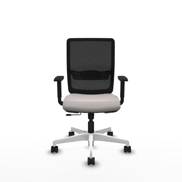 PIQUERAS Y CRESPO Silla de oficina Haches Blanca con Malla Negra