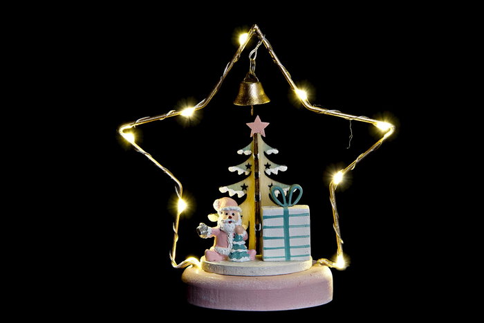 DKD Home Decor Figura de Estrella con LED en MDF Surtida
