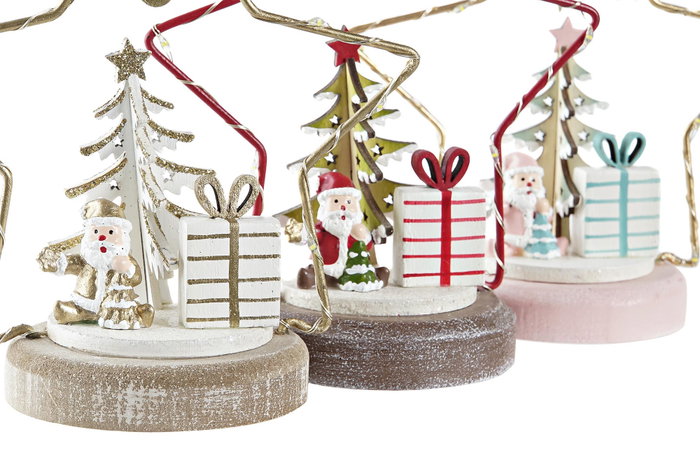 DKD Home Decor Figura de Estrella con LED en MDF Surtida