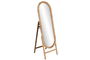DKD Home Decor Espejo Vestidor Scandi Natural Ratán y Cristal 48 x 150.5 x 46.5 cm (Espejo 40x120 cm)