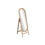 DKD Home Decor Espejo Vestidor Scandi Natural Ratán y Cristal 48 x 150.5 x 46.5 cm (Espejo 40x120 cm)