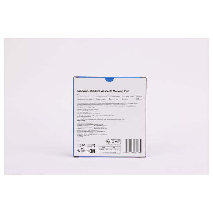 Ecovacs DCC040047 Paño de Mopa Lavable, 4 Piezas, Gris, para Robot Aspirador DEEBOT X5 OMNI y Familia X5