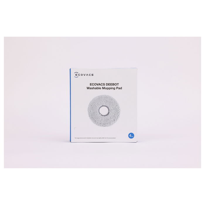 Ecovacs DCC040047 Paño de Mopa Lavable, 4 Piezas, Gris, para Robot Aspirador DEEBOT X5 OMNI y Familia X5