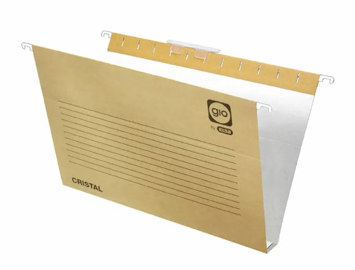 Gio Carpeta Colgante Din A4 Cristal Kraft Bicolor Eco Lomo 30 mm con Visor Superior Reforzada