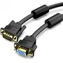 Vention Cable Alargador SVGA Macho - Hembra 3m Negro con Filtro de Ferrita