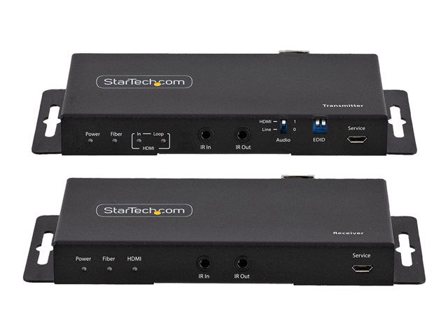 StarTech.com Extensor Kit HDMI 4K sobre Fibra - 4KHDEXEXT - Hasta 1 km - Alcance por Fibra Óptica, Transmisión 4K60, HDR, HDCP 2.2, Audio 7.1, RS-232, IR