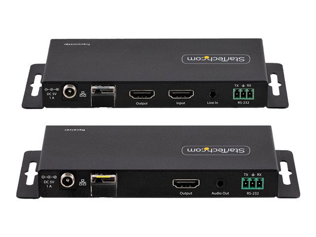 StarTech.com Extensor Kit HDMI 4K sobre Fibra - 4KHDEXEXT - Hasta 1 km - Alcance por Fibra Óptica, Transmisión 4K60, HDR, HDCP 2.2, Audio 7.1, RS-232, IR